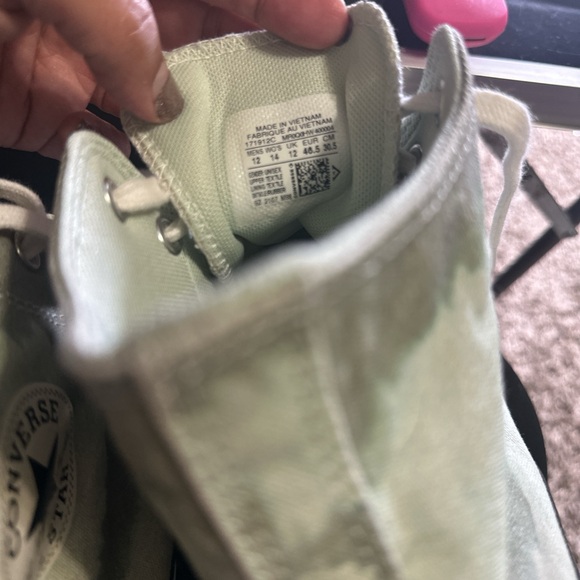 Converse Light Green Tie Dye High-Top Sneakers Size 12 - Picture 6 of 6